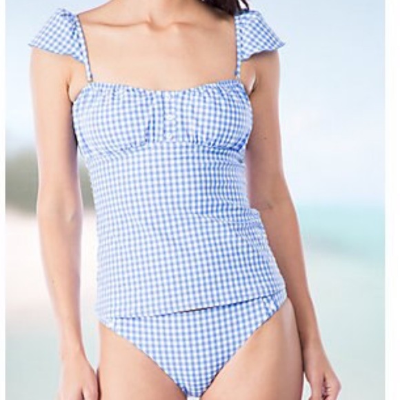 Nanette Lepore Blue Capri Gingham Pin Up Tankini - Picture 13 of 13